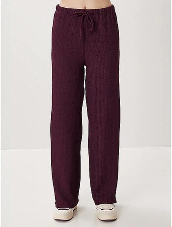 Pantalon large texturé taille haute istanbul