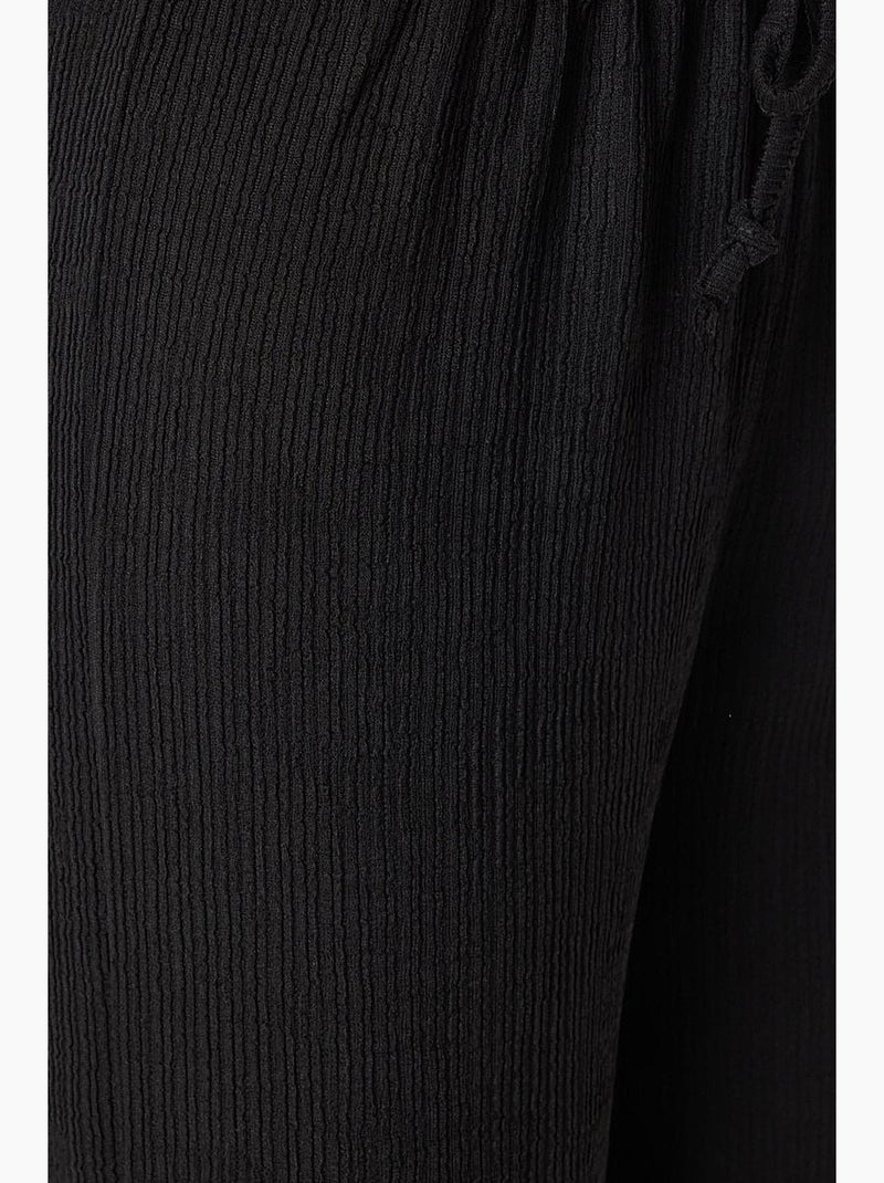 Pantalon large texturé taille haute istanbul Noir - Kiabi