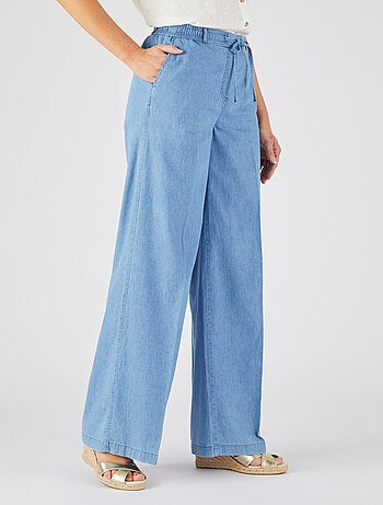 Pantalon large tissu chambray - Damart