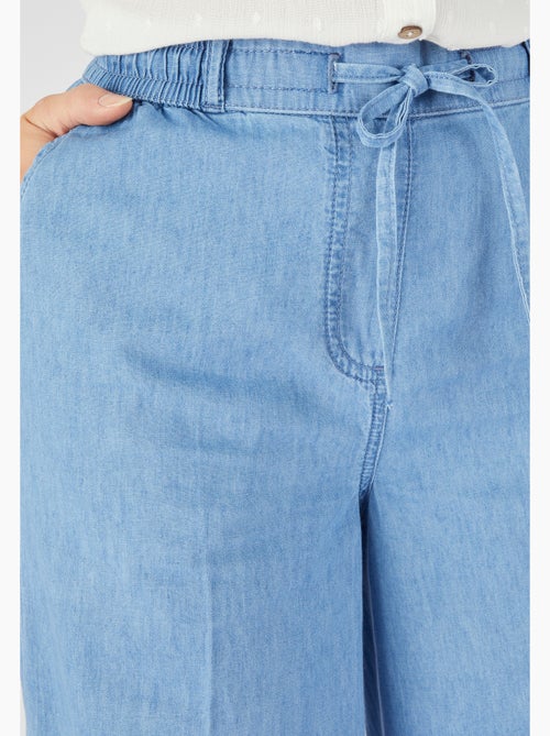 Pantalon large tissu chambray - Damart - Kiabi