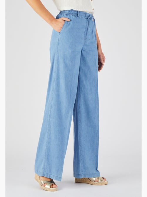 Pantalon large tissu chambray - Damart - Kiabi