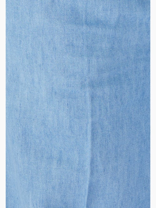 Pantalon large tissu chambray - Damart - Kiabi