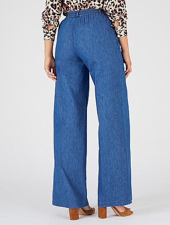 Pantalon large tissu chambray - Damart