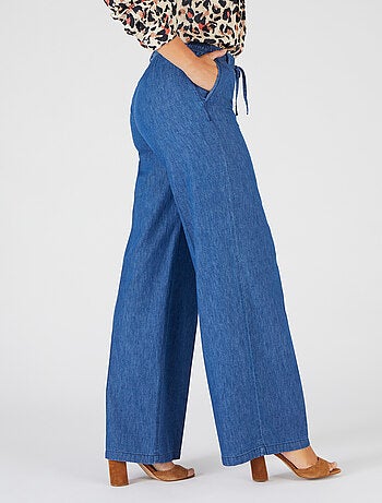 Pantalon large tissu chambray - Damart