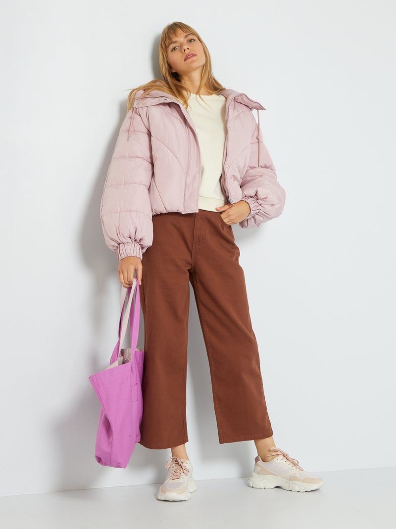 Pantalon large type denim Marron - Kiabi