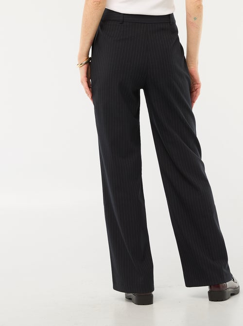 Pantalon large uni avec ouverture zippée et par crochet - Kiabi