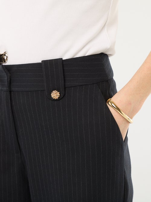 Pantalon large uni avec ouverture zippée et par crochet - Kiabi