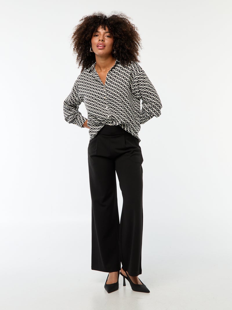 Pantalon large uni avec poches 'JDY' noir - Kiabi