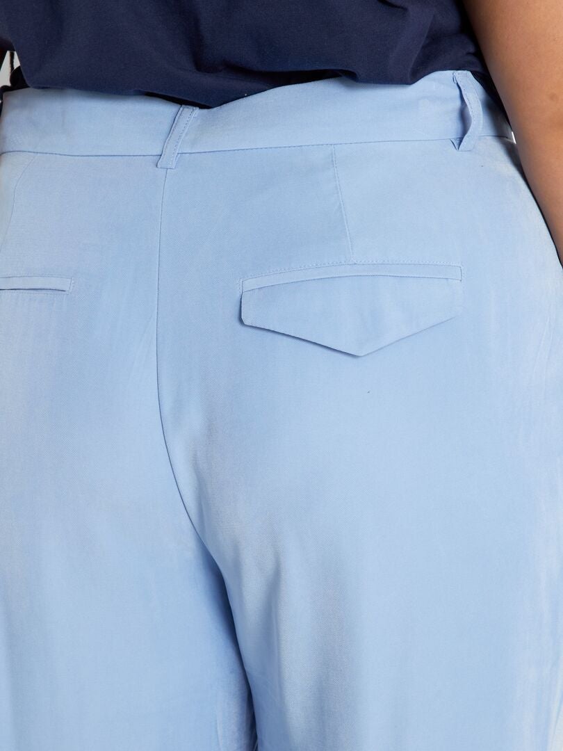 Pantalon large uni Bleu - Kiabi