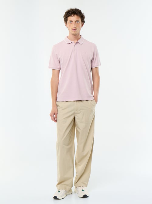 Pantalon large uni en popeline - Kiabi