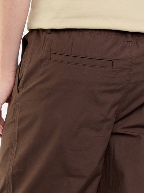 Pantalon large uni en popeline - Kiabi