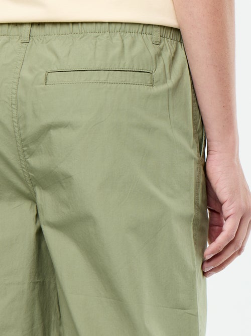 Pantalon large uni en popeline - Kiabi