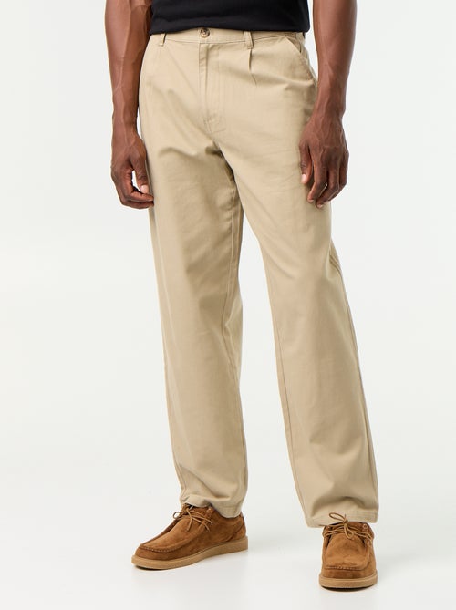 Pantalon large uni forme relax - Kiabi