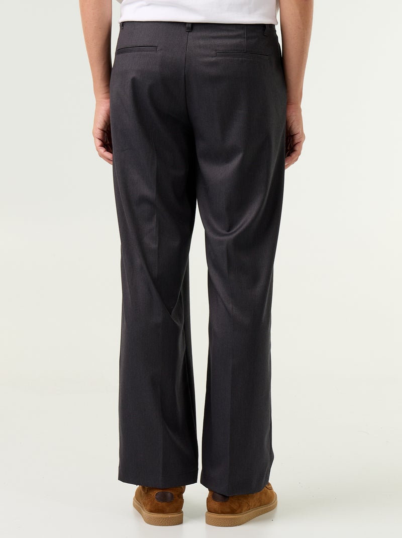 Pantalon large uni Gris - Kiabi