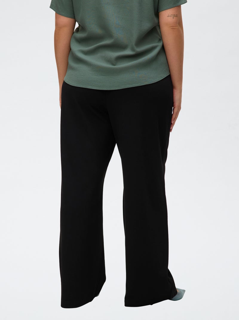 Pantalon large uni Noir - Kiabi