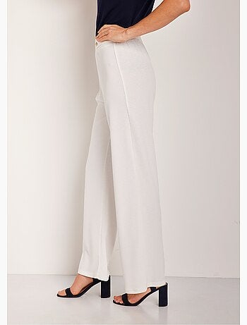 Pantalon large uni taille semi élastiquée - Afibel