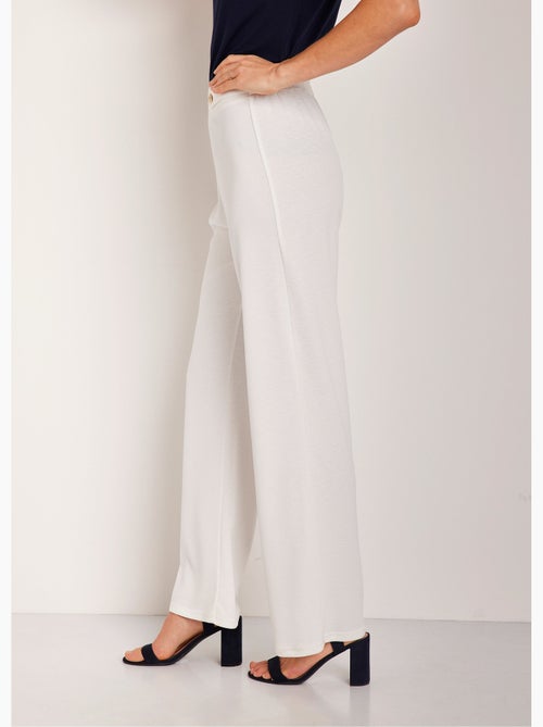Pantalon large uni taille semi élastiquée - Afibel - Kiabi