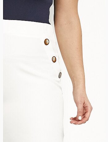 Pantalon large uni taille semi-élastiquée - afibel