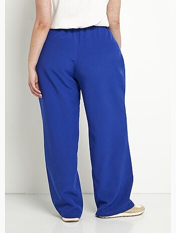 Pantalon large uni taille semi-élastiquée - afibel