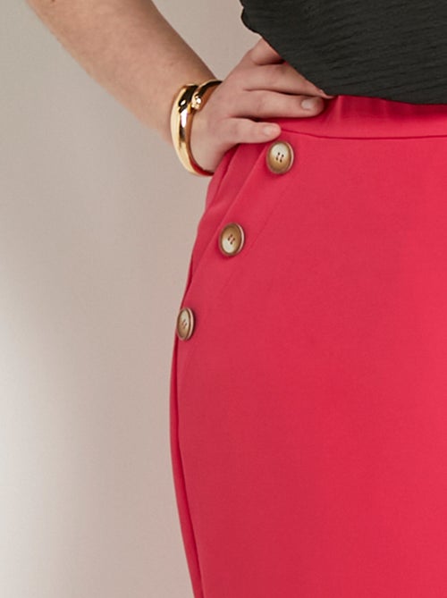 Pantalon large uni taille semi-élastiquée - Afibel - Kiabi