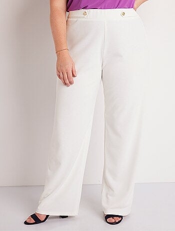 Pantalon large uni taille semi ?lastiqu?e - Afibel