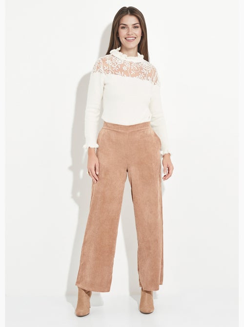 Pantalon large, velours grosses cotes - Afibel - Kiabi