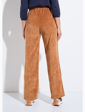 Pantalon large velours milleraies - Afibel