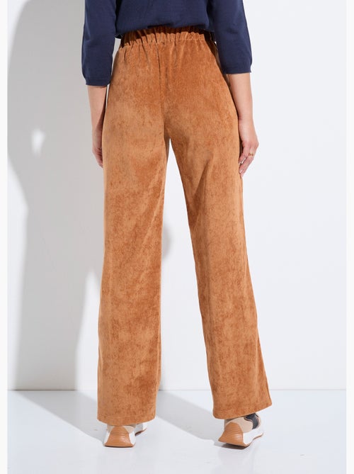 Pantalon large velours milleraies - Afibel - Kiabi