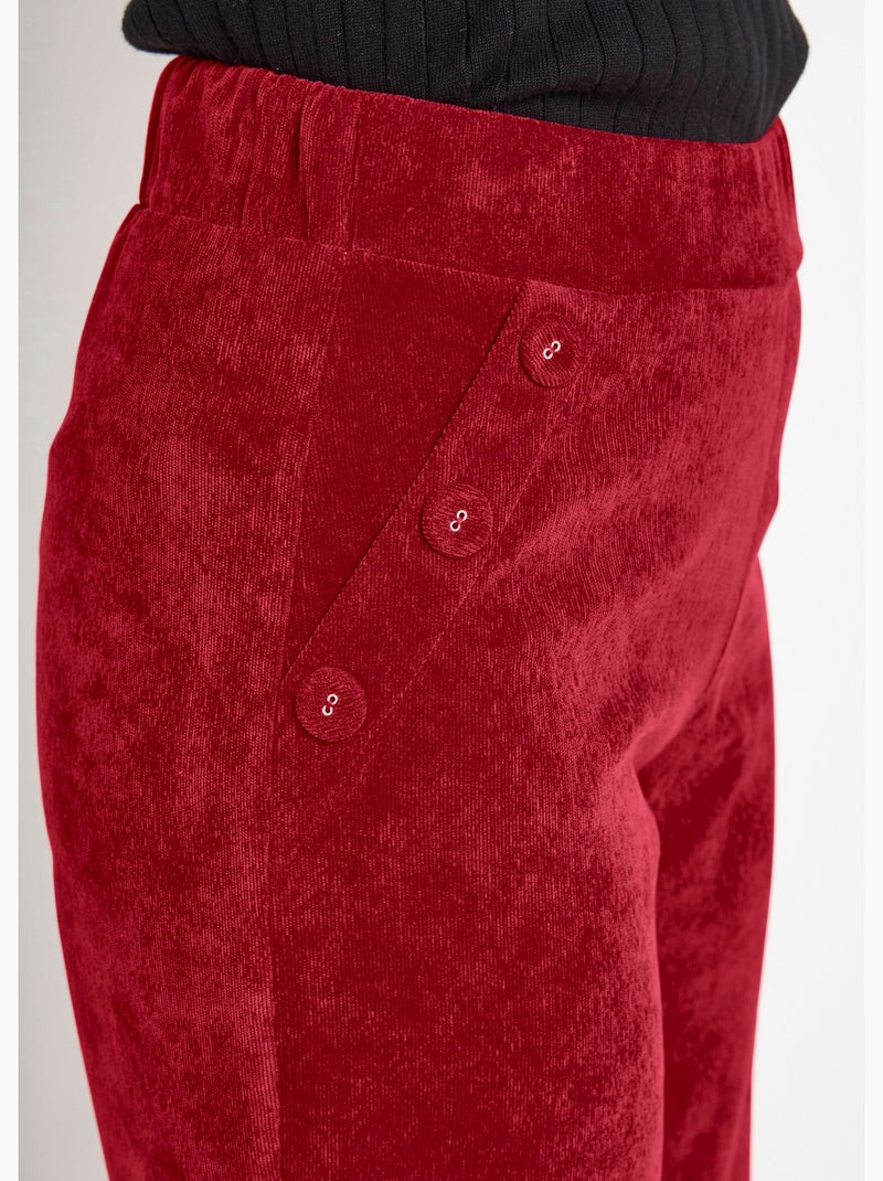Pantalon large velours milleraies - Afibel Violet - Kiabi