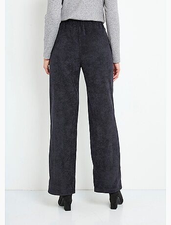 Pantalon large velours milleraies ceinture semi-élastiquée - Afibel