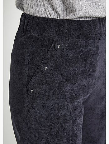 Pantalon large velours milleraies ceinture semi-élastiquée - Afibel
