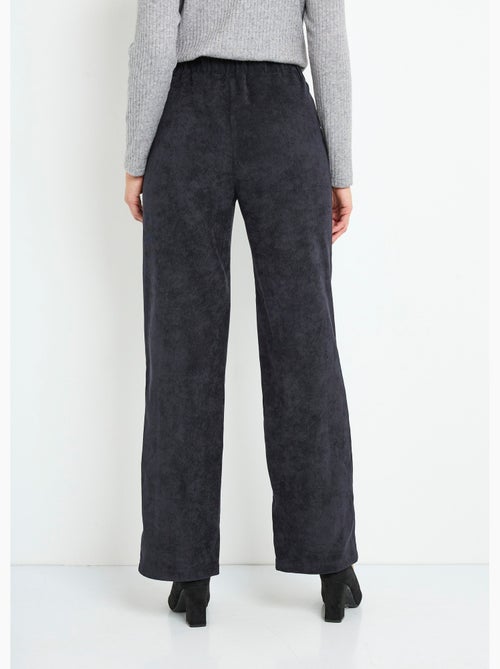 Pantalon large velours milleraies ceinture semi-élastiquée - Afibel - Kiabi