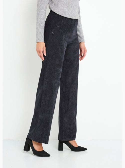 Pantalon large velours milleraies ceinture semi-élastiquée - Afibel - Kiabi