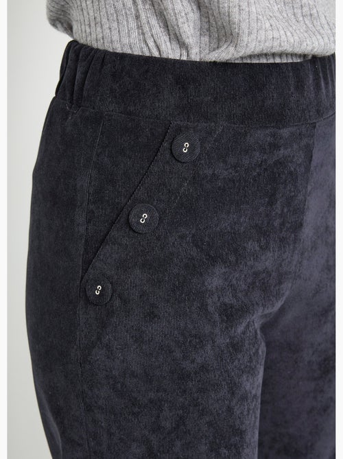 Pantalon large velours milleraies ceinture semi-élastiquée - Afibel - Kiabi