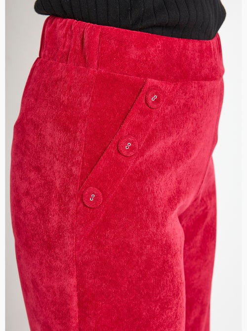 Pantalon large velours milleraies ceinture semi-élastiquée - Afibel - Kiabi