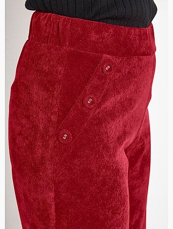 Pantalon large velours milleraies ceinture semi-élastiquée - Afibel