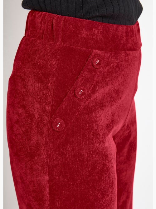 Pantalon large velours milleraies ceinture semi-élastiquée - Afibel - Kiabi