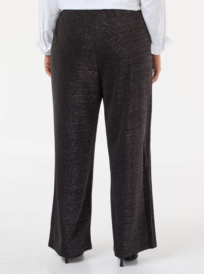 Pantalon large 'Vero Moda' en maille glitter Noir - Kiabi