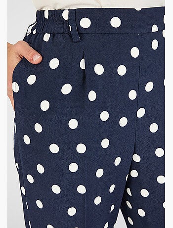 Pantalon large viscose fluide imprimé pois - Damart