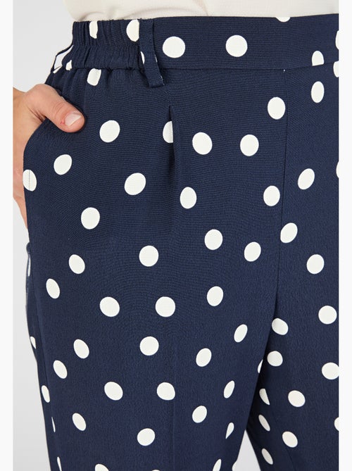 Pantalon large viscose fluide imprimé pois - Damart - Kiabi
