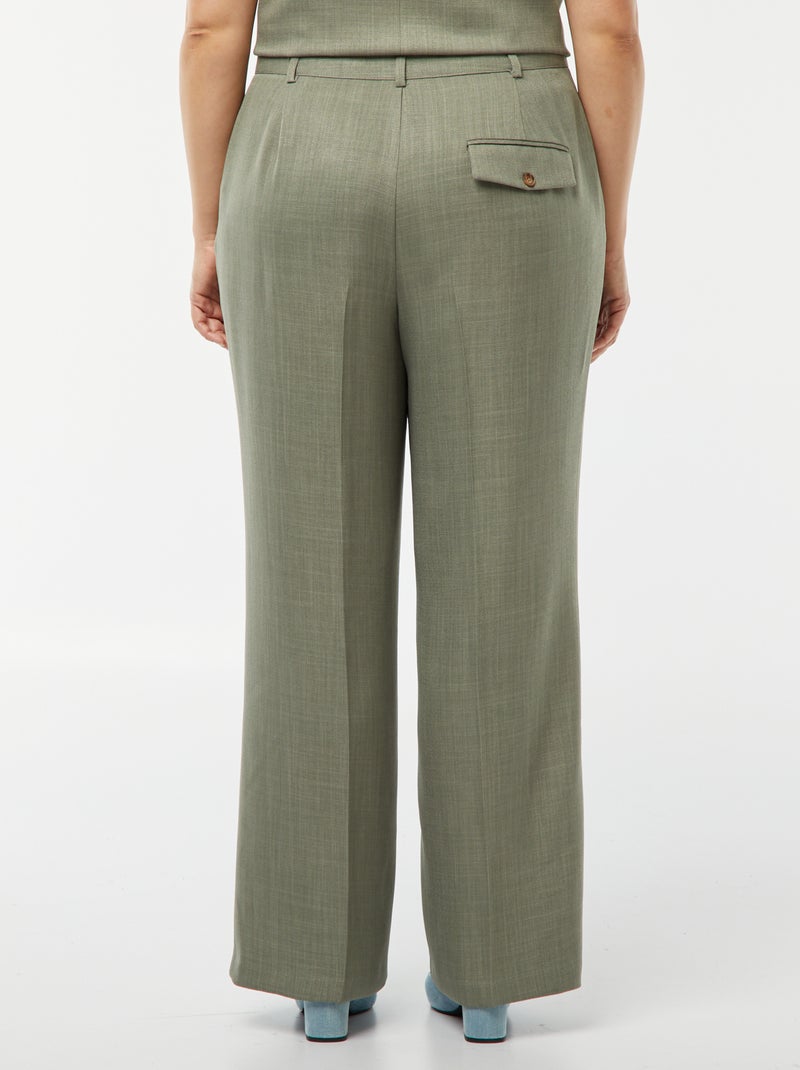 Pantalon large / wide leg avec 4 poches Vert - Kiabi