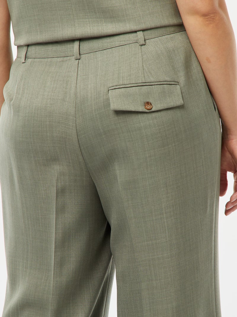 Pantalon large / wide leg avec 4 poches Vert - Kiabi