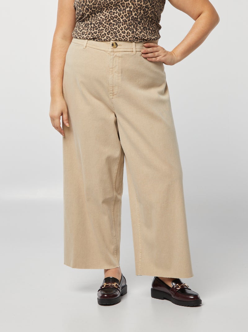 Pantalon large / wide leg Beige - Kiabi