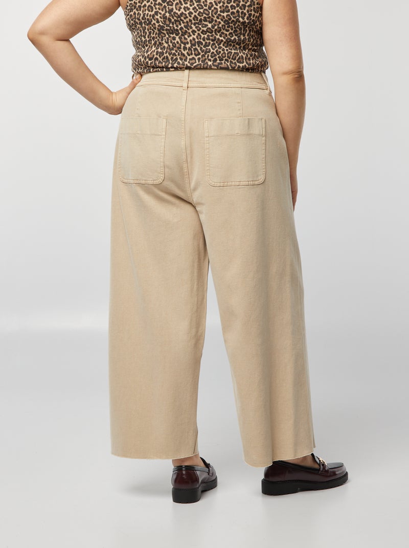 Pantalon large / wide leg Beige - Kiabi