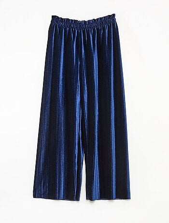Pantalon large wide leg en maille velvet côtelé