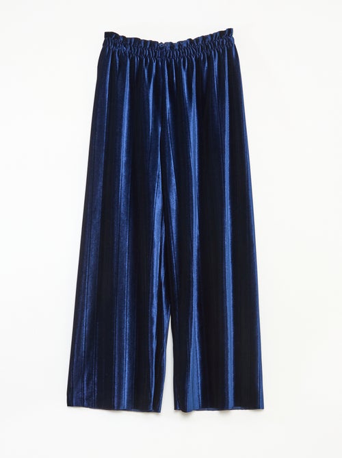 Pantalon large wide leg en maille velvet côtelé - Kiabi