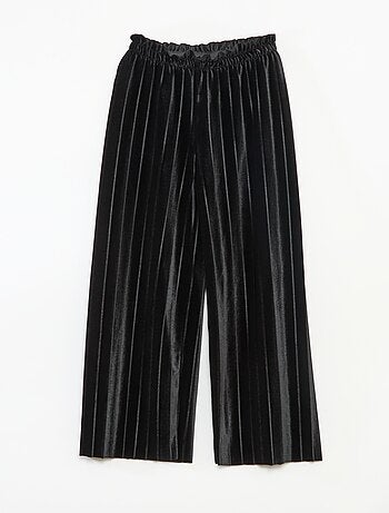 Pantalon large wide leg en maille velvet côtelé