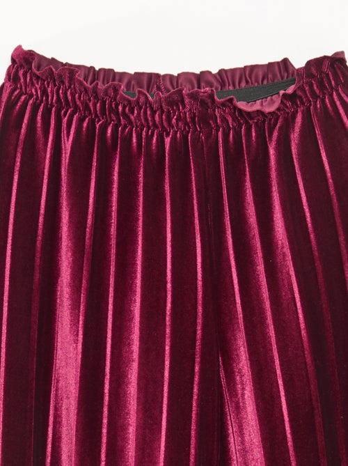 Pantalon large wide leg en maille velvet côtelé - Kiabi