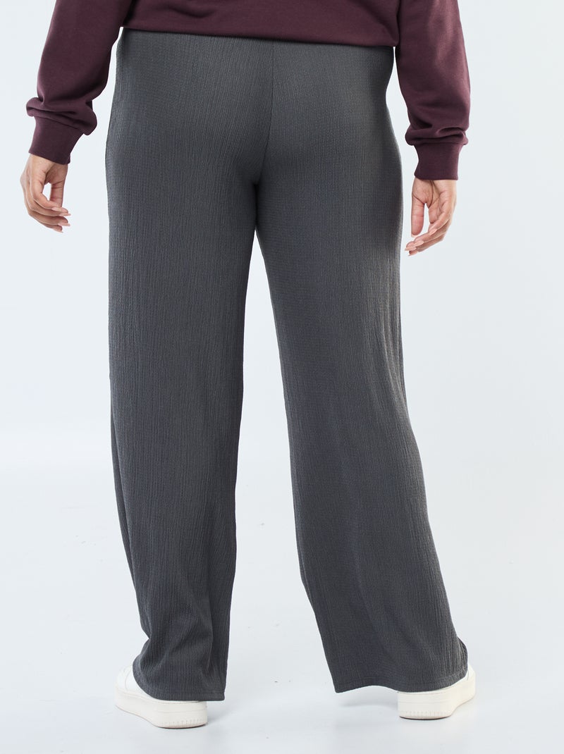 Jean wide leg avec bords à cru - Noir - Grandes tailles - Femme - 25.00