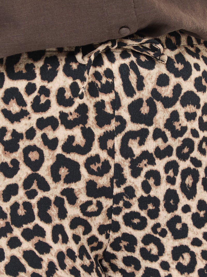 Pantalon large / wide leg plissé Marron - Kiabi